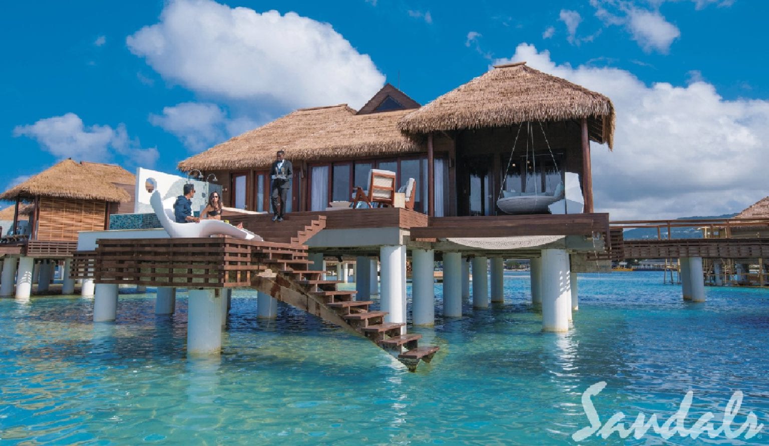 over the water bungalows in caribbean for families